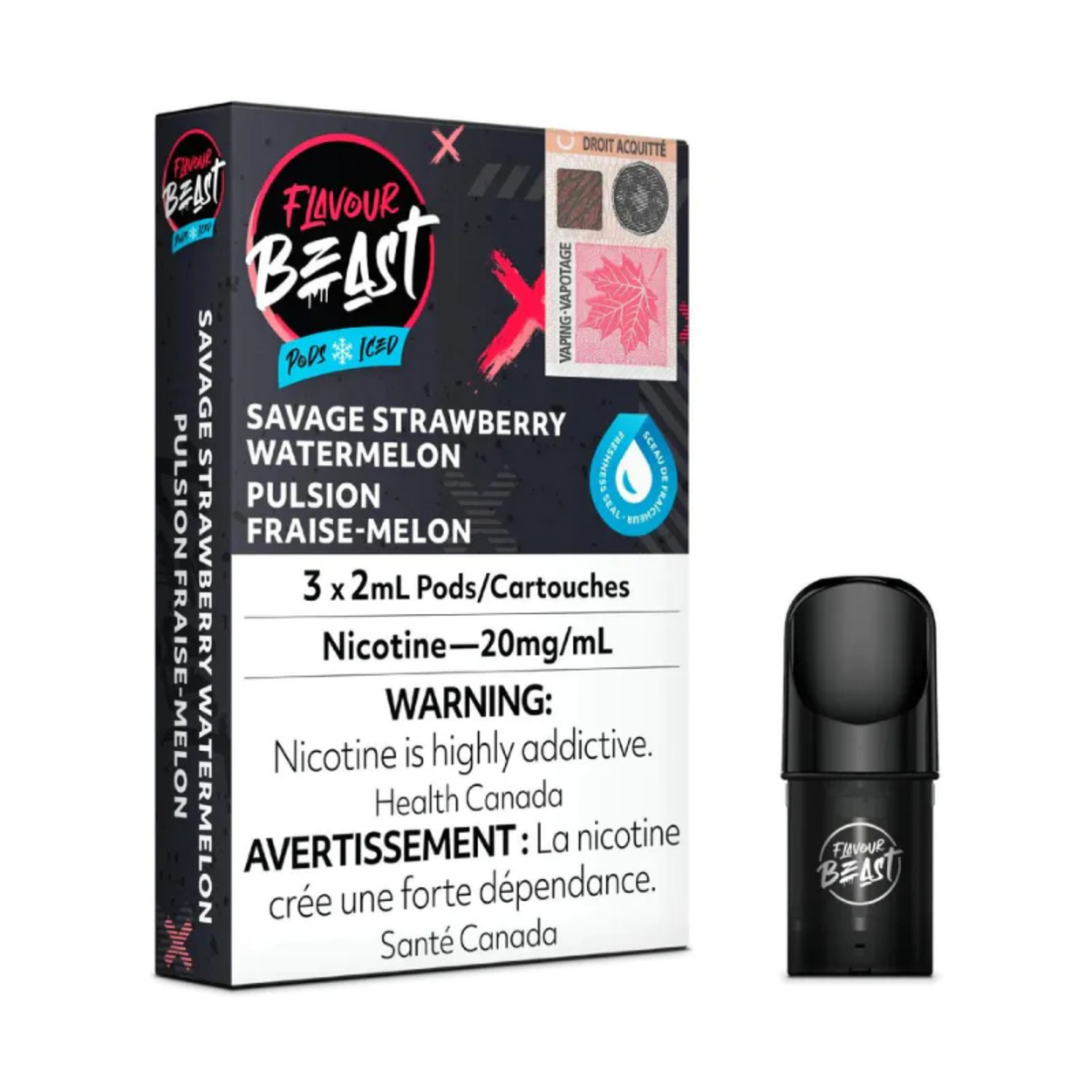 Flavour Beast Pods - Savage Strawberry Watermelon Iced