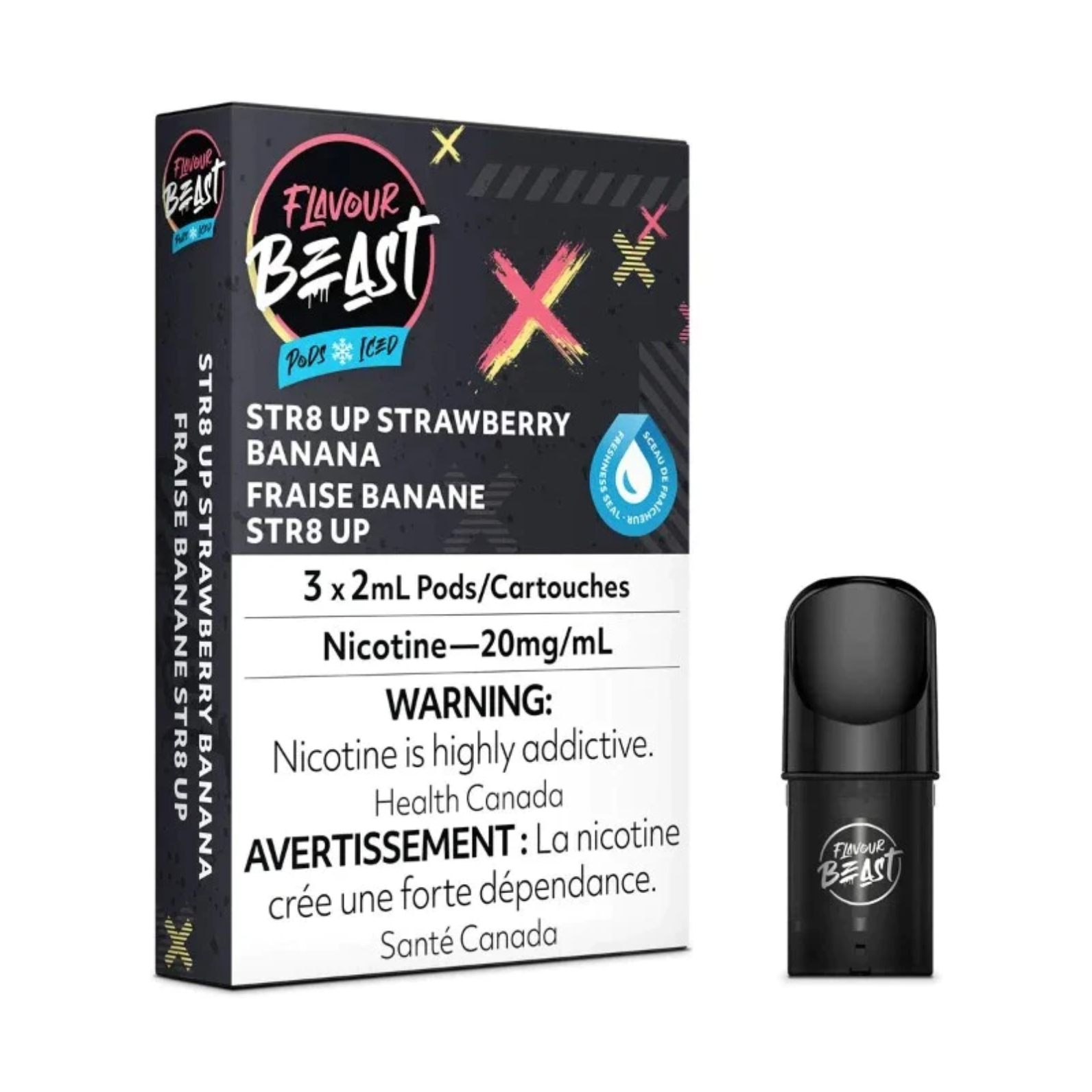 Flavour Beast Pods - Str8 Up Strawberry Banana Iced